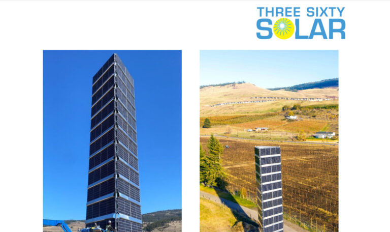 Con la torre di Three Sixty Solar il fotovoltaico diventa verticale