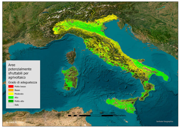 la mappa l’agrivoltaico italiano da ENEA